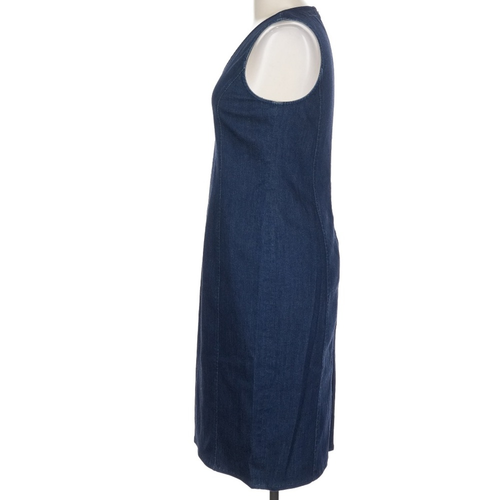 Polo Ralph Lauren Blue Denim Sleeveless Fitted Sheath Midi Dress Size 10 - Picture 5 of 10